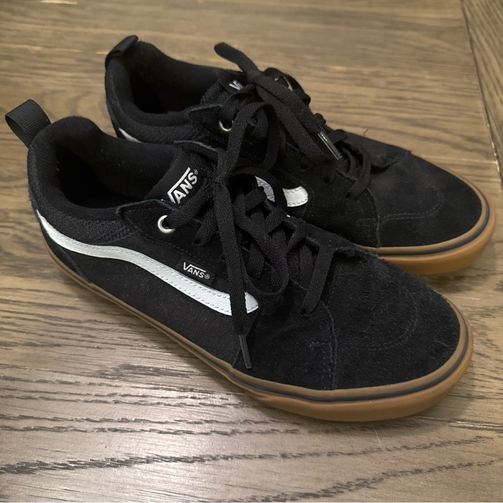 VANS Off The Wall Men’s Size 8.5 Black Suede Toe And Heel Sneaker Shoes